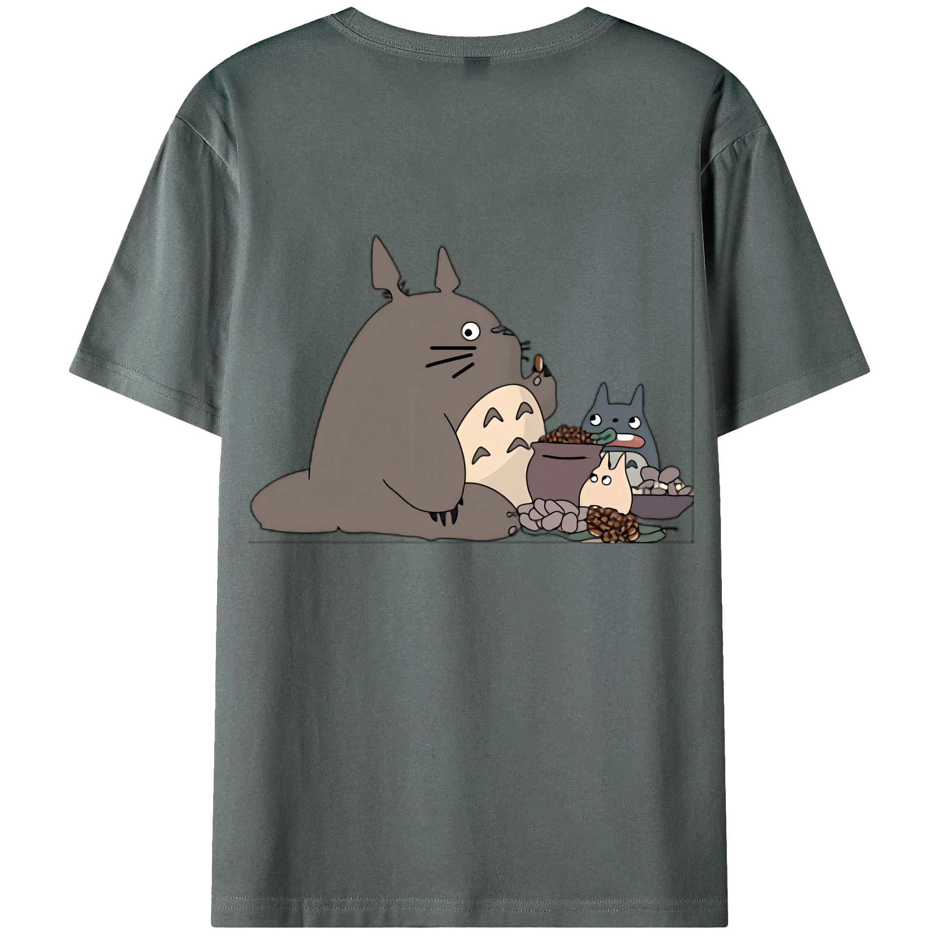 （画像用） となりのトトロ 草壁メイ 草壁サツキ My Neighbor Totoro Satsuki Kusakabe Mei Kusakabe 綿100％ メンズ半袖Tシャツ（バックプリント） 通気性